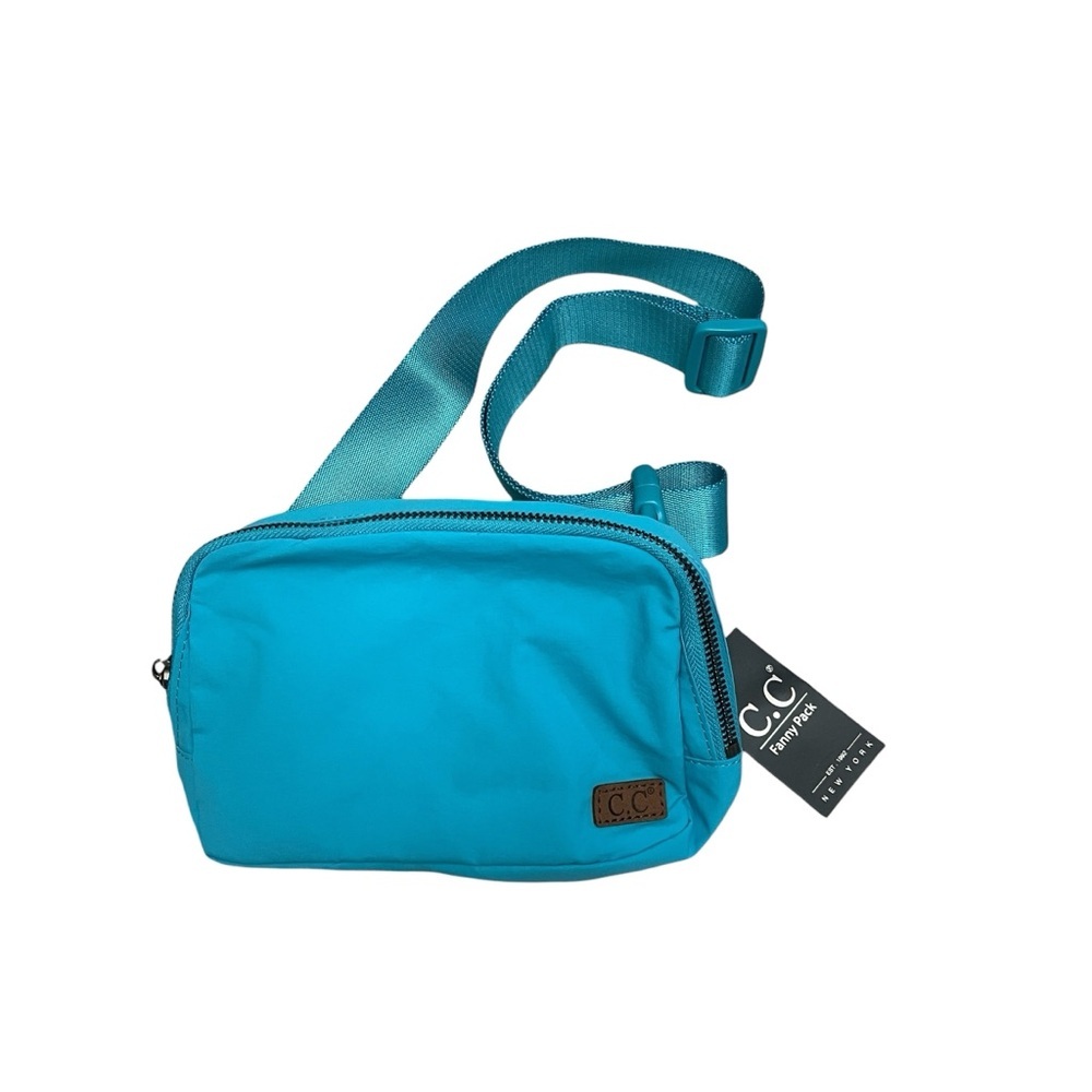 C.C Agua Blue Nylon Fanny Pack Belt Bag New